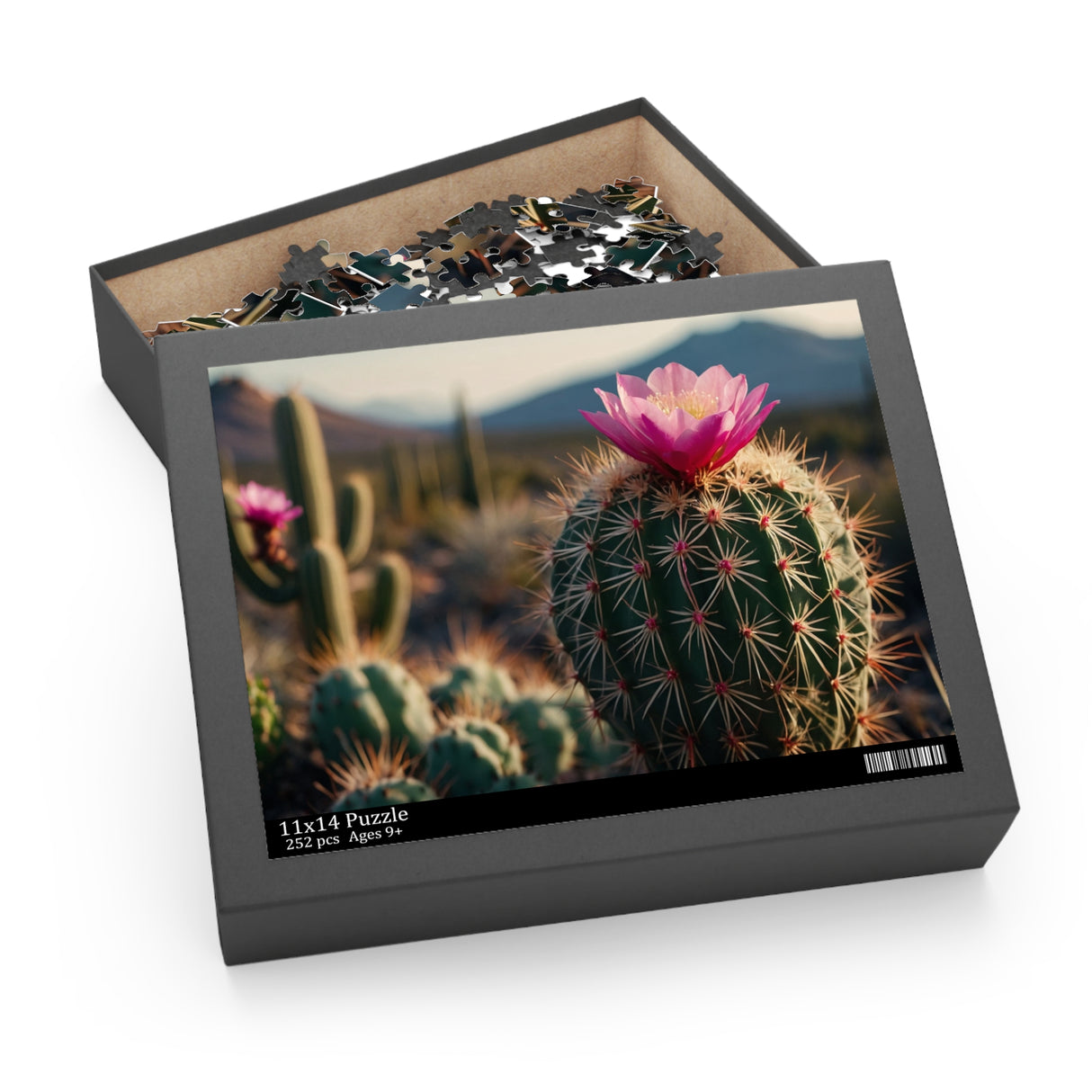 Flowering Cactus Nature Scene Puzzle (120, 252, or 500 Pieces)