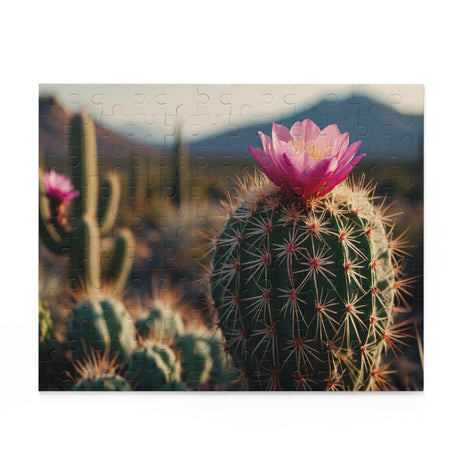 Flowering Cactus Nature Scene Puzzle (120, 252, or 500 Pieces)