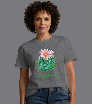 Cactitude Cactus Lover Sassy Funny Tee Shirt - Adult Unisex Soft T-Shirt