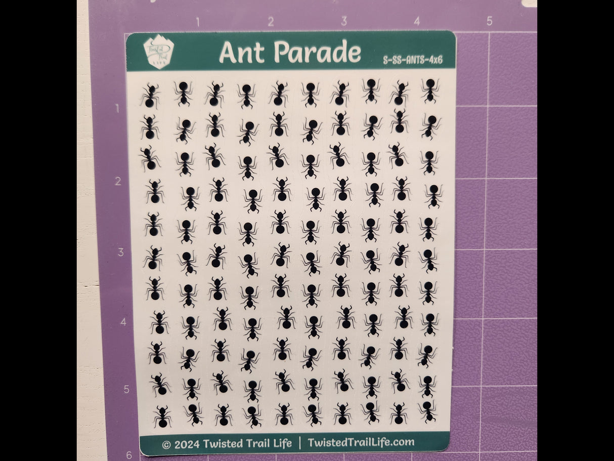 Marching Ant Parade Sticker Sheet 4.5" x 6"