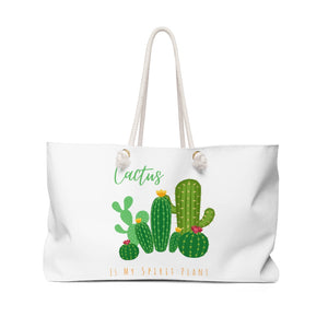 Cactus Is My Spirit Plant Fun White Weekender Bag